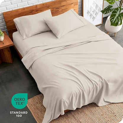 Bare Home Full Sheet Set - Luxury 1800 Ultra-Soft Microfiber Full Bed Sheets - Double Brushed - Deep Pockets - Easy Fit - 4 Piece Set - Bedding Sheets & Pillowcases (Full, Wheat)