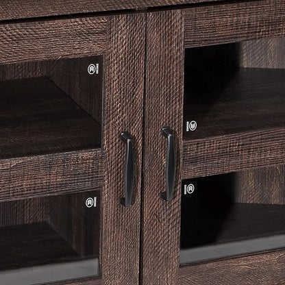 ROCKPOINT Modern Farmhouse 44inch Corner Universal TV Stand Living Room Storage Console, Entertainment Center,Espresso