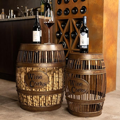 Wine Barrel Table - Cork Catcher Accent Table. Cork Holder Decorative and Storage - 3000 Corks - Large