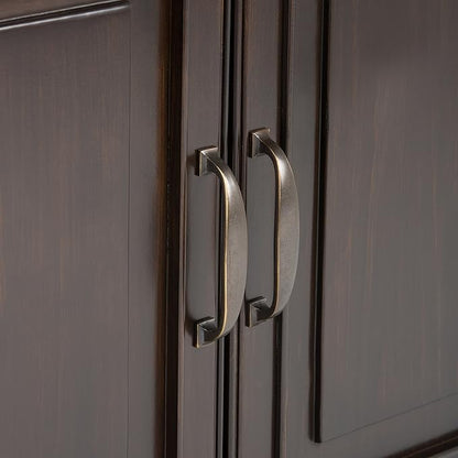 SIMPLIHOME Connaught SOLID WOOD 40 Inch Wide Traditional Entryway Storage Cabinet in Dark Chestnut Brown, For the Living Room, Entryway and Family Room