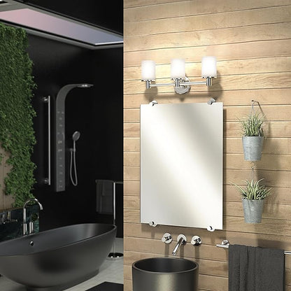 Gatco Latitude II Frameless Oval Mirror, 26.5" H | Wall Mounted 26.50"H X 19.50"W Pivoting, Tilting Beveled Bathroom Vanity Mirror With Chrome Brackets | Total Width With Brackets 24"