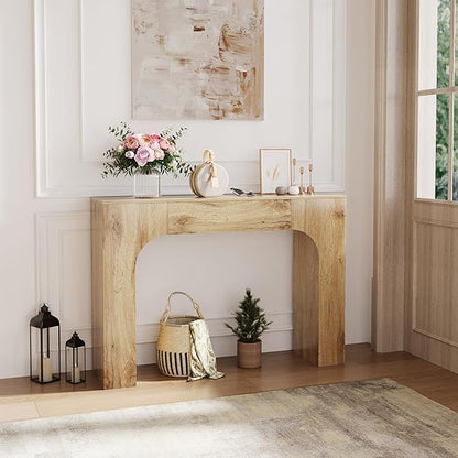 43 Inch Farmhouse Long Console Table, Wooden Sofa Table for Behind Couch, Entryway Furniture for Living Room or Hallway, Foyer Accent in Cracked Oak