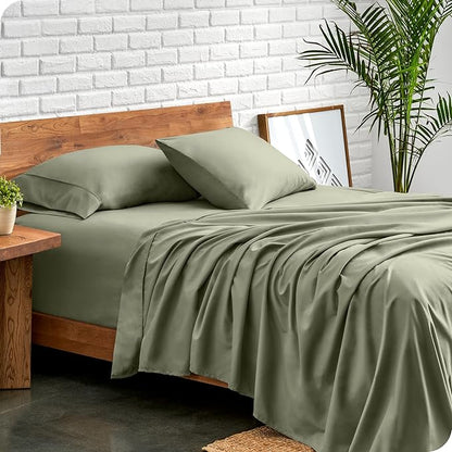 Bare Home Twin XL Sheet Set - 1800 Ultra-Soft Microfiber Twin Extra Long Bed Sheets - Double Brushed - Deep Pockets - Easy Fit - Extra Soft - 3 Piece Set - Bed Sheets & Pillowcases (Twin XL, Sage)