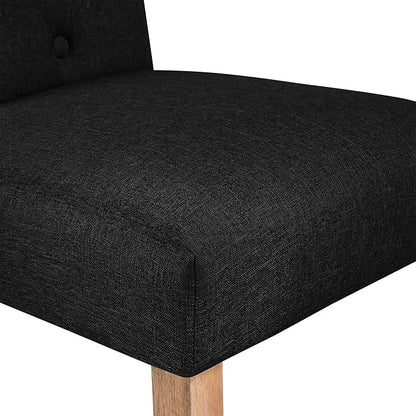 Yaheetech Dining Chairs Set of 4 Fabric Upholstered Button Tufted Dining Chairs with Solid Wood Legs and for Home, Kitchen, Restaurant, Black