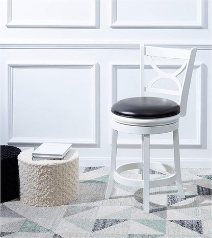 Ball & Cast Swivel Counter Height Barstool 24 Inch Seat Height White Set of 1