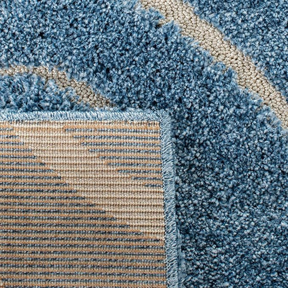 SAFAVIEH Area Rug 8x10 - Florida Shag Collection - Large - Light Blue & Cream, Scroll Design, Non-Shedding & Easy Cleaning, Plush Thick Pile, Ideal for Living Room, Bedroom, Dining Space (SG455-6011)