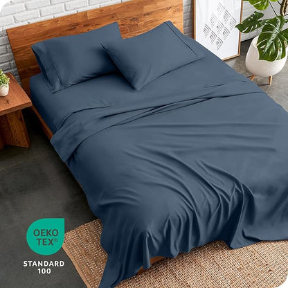 Bare Home Full Sheet Set - Luxury 1800 Ultra-Soft Microfiber Full Bed Sheets - Double Brushed - Deep Pockets - Easy Fit - 4 Piece Set - Bedding Sheets & Pillowcases (Full, Bering Sea)