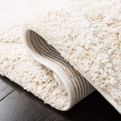 SAFAVIEH Area Rug 8x10 - Florida Shag Collection - Large - Creme & Creme, Scroll Design, Non-Shedding & Easy Cleaning, Plush Thick Pile, Ideal for Living Room, Bedroom, Dining Space (SG455-1111)