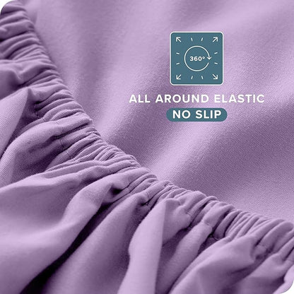 Bare Home California King Sheet Set - 1800 Ultra-Soft Microfiber Cal King Bed Sheets - Double Brushed - Deep Pockets - Easy Fit - 4 Piece Set - Bed Sheets (California King, Lavender)