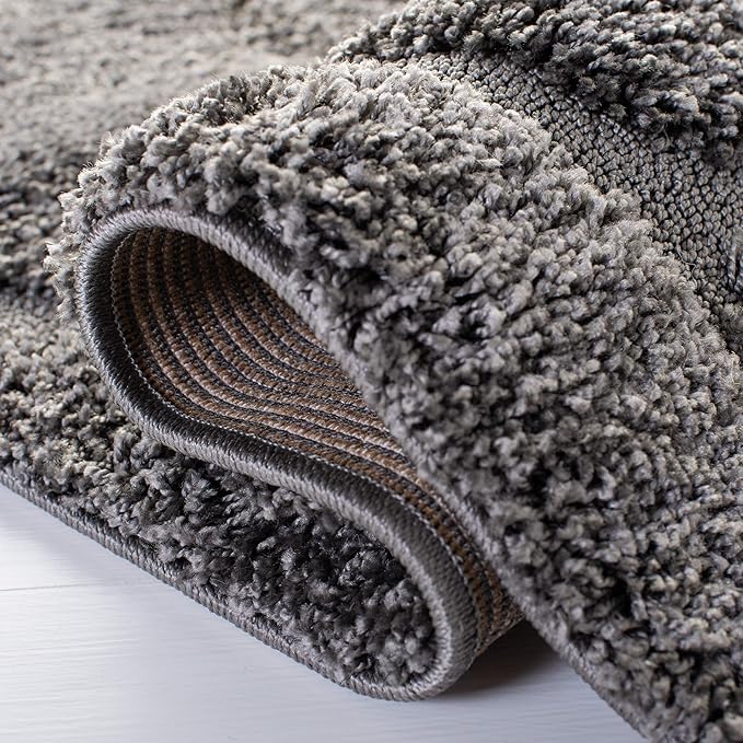 SAFAVIEH Area Rug 8x10 - Florida Shag Collection - Large - Grey, Scroll Design, Non-Shedding & Easy Cleaning, Plush Thick Pile, Ideal for Living Room, Bedroom, Dining Space (SG455013)