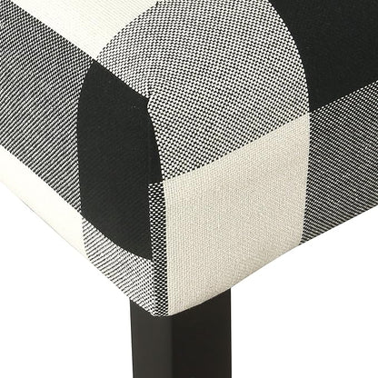 'HomePop by Kinfine Fabric Upholstered Counter Height Barstool - 24-inch, Black and Cream Geometric