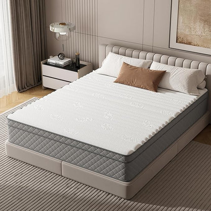 Full Mattress, 12 Inch Hybrid Double Mattress with Cooling Gel Memory Foam and Pocket Springs, CertiPUR-US Certified, Medium Firm