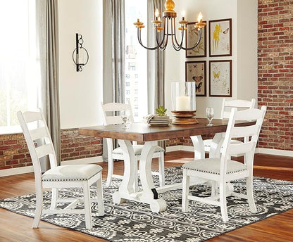 Signature Design by Ashley Valebeck Vintage Farmhouse Cushioned Dining Chair, 2 Count, Whitewash