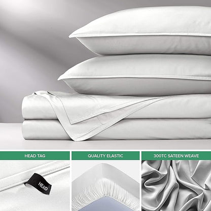 California King Sheets by Pure Bamboo, Genuine 100% Organic Viscose Derived from Bamboo Bed Sheet Set, Soft & Cooling, Double Stitching, Lifetime Quality Promise (California King, White)