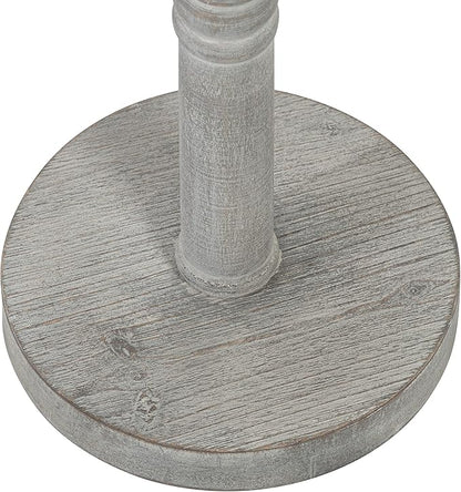 Kate and Laurel Bellport Farmhouse Drink Table, 10 x 10 x 22, Gray, Decorative Coastal Cocktail Table with Round Tabletop and Colonial Base for Farmhouse Decor