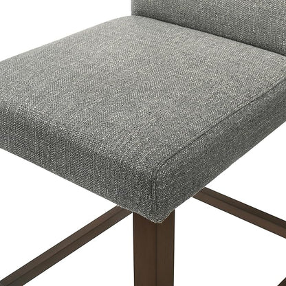 CHITA Counter Height Bar Stools Set of 3, 27" H Seat Height Upholstered Barstools, Fabric in Fog Grey
