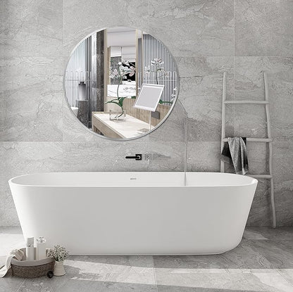 FrameWorks 20" Deluxe Contemporary Silver Circular Aluminum Mirror
