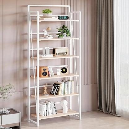 BHG No Assembly Folding Bookshelf for Living Room,Collapsible Book Shelf for Home Office, Portable Bookcase Storage Organizer Rack Shelves