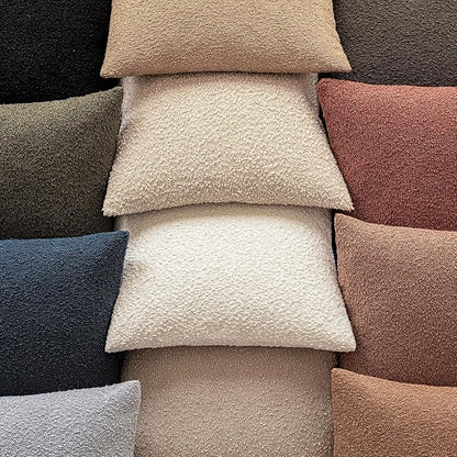 Foindtower Set of 2, Decorative Textured Boucle Throw Pillow Covers Accent Solid Pillow Cases Neutral Cozy Couch Cushion Case for Chair Sofa Bedroom Living Room Home Decor 26x26 Inch Light Khaki Tan