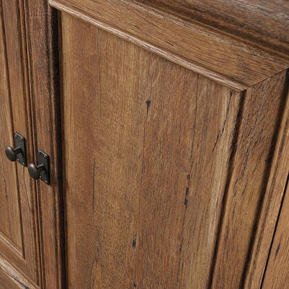 Sauder Palladia Library with Doors/Book Shelf, L: 29.37" x W: 13.90" x H: 71.85", Vintage Oak