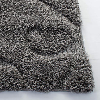 SAFAVIEH Area Rug 8x10 - Florida Shag Collection - Large - Grey, Scroll Design, Non-Shedding & Easy Cleaning, Plush Thick Pile, Ideal for Living Room, Bedroom, Dining Space (SG455013)