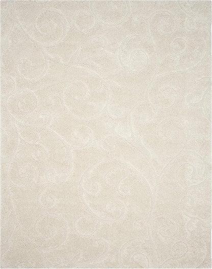 SAFAVIEH Area Rug 8x10 - Florida Shag Collection - Large - Creme & Creme, Scroll Design, Non-Shedding & Easy Cleaning, Plush Thick Pile, Ideal for Living Room, Bedroom, Dining Space (SG455-1111)