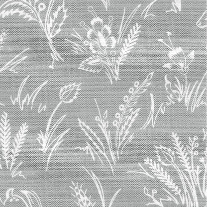 HomePop Scalloped Detail Dining Chair|Upholstered Parsons Dining Chairs |Decorative Home Furniture, Light Gray Floral with Animal Motifs (Set of 2)