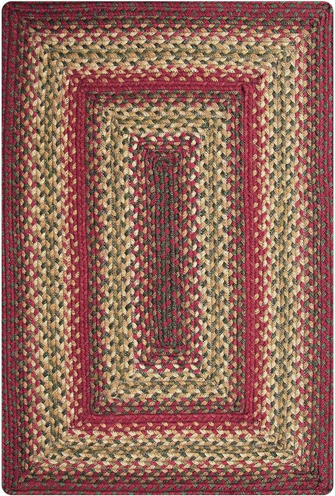 Cider Barn Cranberry Red Small Braided Rug, Jute, 27"x45" Rectangle - Perfect Country Rustic Decor for Entryway, Bathroom, Everywhere